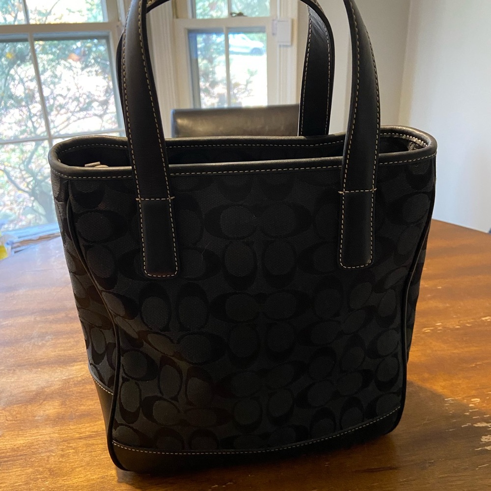 Coach black signature c bucket bag